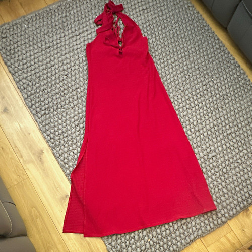 Miss selfridge red halter tie - red,