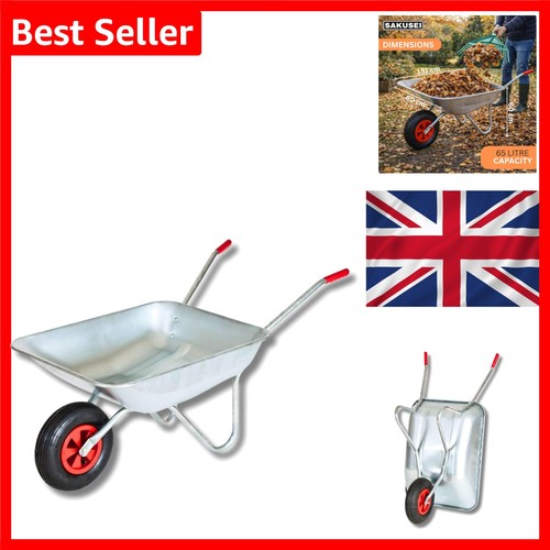 Galvanised wheelbarrow 65l - wheelbarrow,