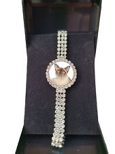 Burmese Cat Pet Silver Colour Bracelet With Diamantes And Gift Box