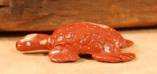 Zuni turtle fetish pipestone - zuni,