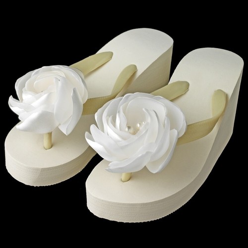 Flower high wedge flip flops - wedge,