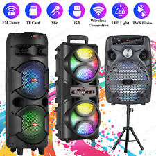 9000W Portable Bluetooth Speaker Sub woofer Heavy Bass Sound System Party & Mic