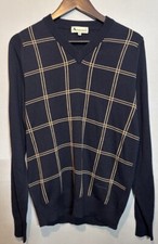Aquascutum Designer 100% New Wool Jumper Medium Pullover (Small Hole)