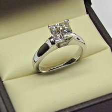 7mm Princess Cut Moissanite Special Engagement Gift Ring For Her In 925 Silver