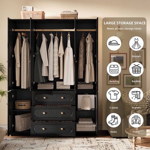 Farmhouse door wardrobe - farmhouse, 4-door