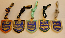 FIVE VINTAGE ROWING CLUB SPORTS ENAMEL BADGES HENLEY ROYAL REGATTA 2007 - 2013