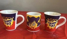 3x Cadburys cream Eggs Ceramic Mugs /Cadburys Creme eggs