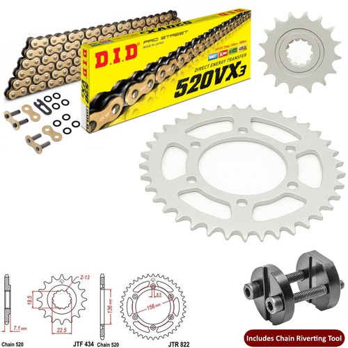 Dr400 chain sprocket kit did - &,