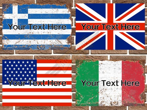 Personalised flag metal sign - metal,
