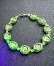 Uranium Glass Beaded Bracelet