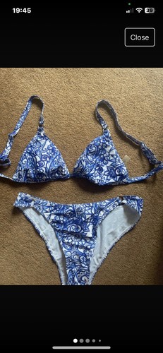 Floral print bikini set - print,