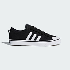 Size UK 8.5 - adidas Nizza Black Trainers Shoes Sneakers