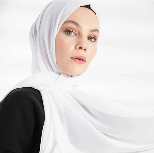 White chiffon scarf - white, hijab