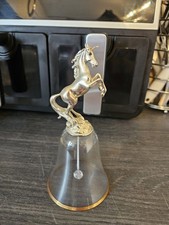 Beautiful Unusual Rearing Unicorn 7 Inch Glass Hand Bell Excellent Condition
