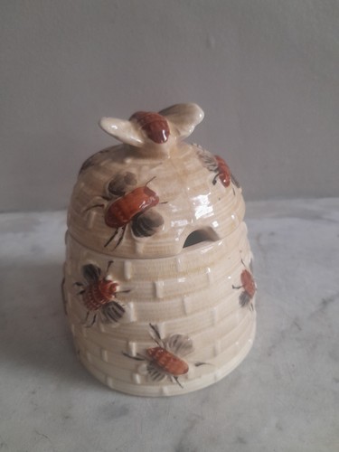 Vintage ceramic cream beehive - ceramic,