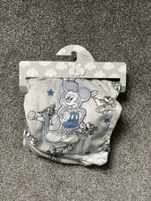 Primark Disney Mickey Mouse Grey Replacement Baby Blanket Grey And Blue Fleece
