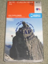 Ordnance Survey Explorer 1:25,000 Sheet 411 Skye, Cuillin Hills ACTIVE MAP, 2015