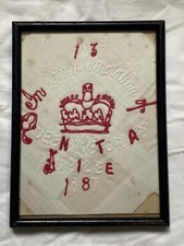 Antique 1887 Embroidered Handkerchief Queen Victoria Jubilee Commemorative