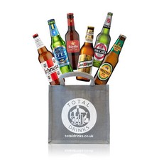 Beer Gift in Jute 6 x 330ml Becks, Efes Estrella Ichnusa San Miguel Holsten Pils