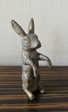 Vintage Antique metal Hare Sculpture 4” Tall