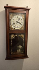Lincoln Wall Clock with 31-Day Pendulum and Wood Case Roman Numerals