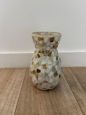 Mosaic Glass Vase – Cream &