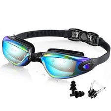 Anti Fog Swimming Goggles UV Glasses Adjustable Earbuds for Women Men Adult Kids