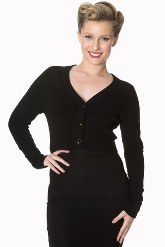 Black cropped button vintage - black,