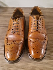 LOAKE (BADMINTON) Tan Calf Leather Brogues : U.K 8