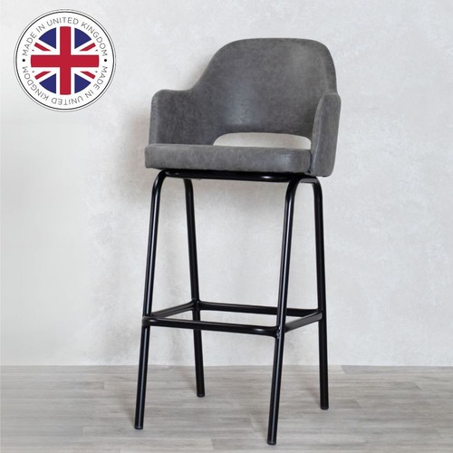 Grey bar stool faux - grey,