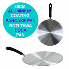30cm Roti Tawa Pan Dosa Cooking Kitchen Griddle Pancake Flat Bread Metal Finish