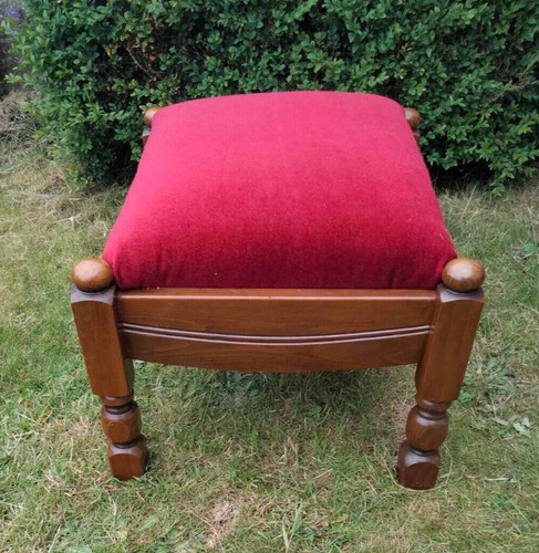 Vintage oak footstool with