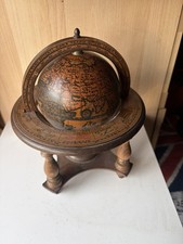Vintage Table Globe Wood Old