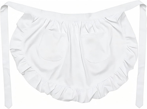 Half white apron - half, apron,waist