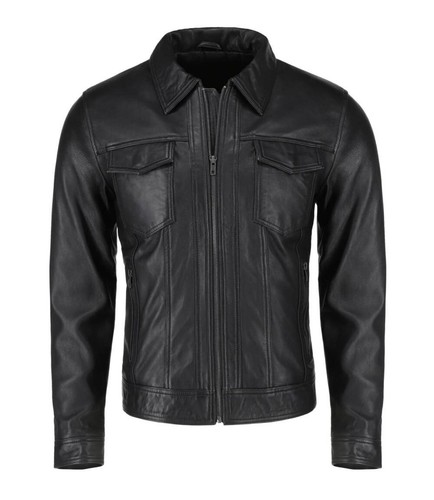 Mens real leather - mens, jacket
