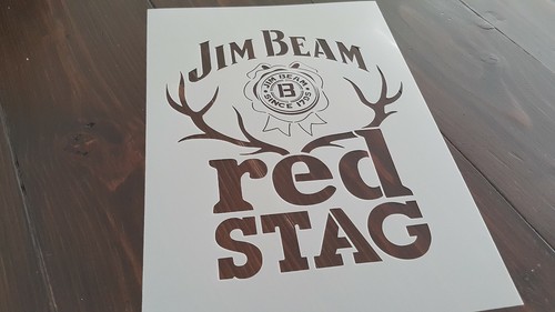 Red stag reusable stencil - stag,