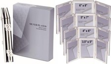 SILVER PLATED FLAT EDGE PICTURE PHOTO FRAME IN PORTRATE/LANDSCAPE - 6X4 5X7 6X8