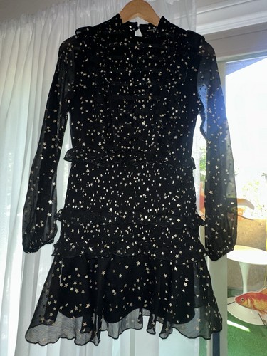 Lipsy black star ruffle long - lipsy,