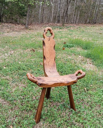 Vintage wood birthing chair - birthing,