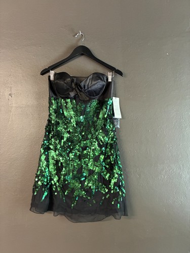 Terani couture green mesh mini - terani,