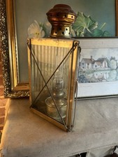 Vintage Brass Lantern Wall Mounted Oil Lamp