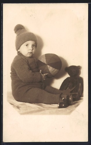 Postcard little boy with - postcard, of