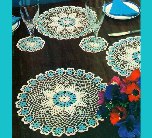 Crochet cotton daisy luncheon - crochet,