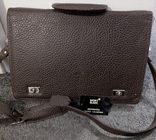 Montblanc leather satchel, laptop carry case