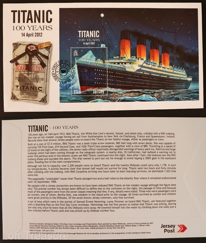 Jersey stamps titanic 100 - jersey, "titanic