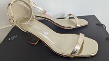 TK Maxx Women's Golden Ankle Strap Sandals Heels Shoes Size 5 38