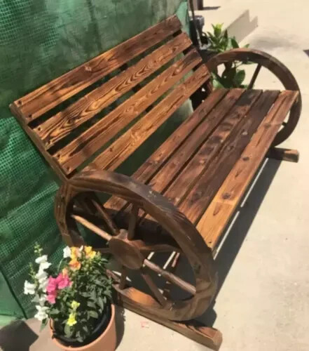 Rustic wooden garden bench - garden, 2