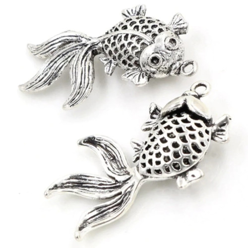 Fish charm pendant for - 2x,