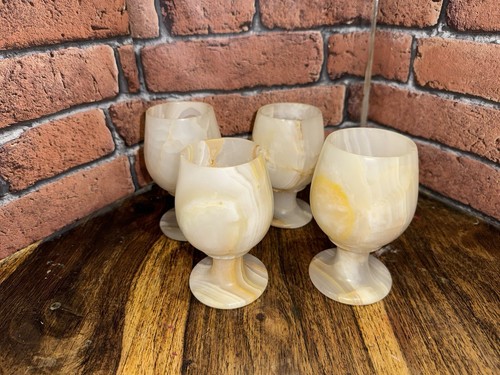 Set onyx alabaster goblet - set,