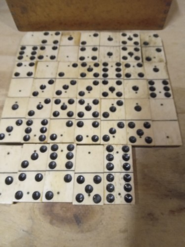 Antique dominoes bone spares - ,